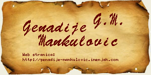Genadije Mankulović vizit kartica